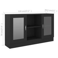 Thumbnail for Vitrinenschrank Schwarz 120x30,5x70 cm Holzwerkstoff