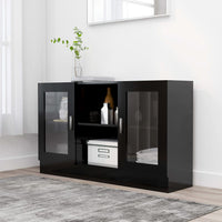 Thumbnail for Vitrinenschrank Schwarz 120x30,5x70 cm Holzwerkstoff