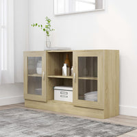 Thumbnail for Vitrinenschrank Sonoma-Eiche 120x30,5x70 cm Holzwerkstoff