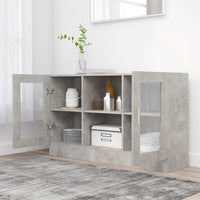 Thumbnail for Vitrinenschrank Betongrau 120x30,5x70 cm Holzwerkstoff