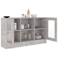Thumbnail for Vitrinenschrank Betongrau 120x30,5x70 cm Holzwerkstoff