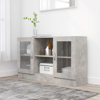 Thumbnail for Vitrinenschrank Betongrau 120x30,5x70 cm Holzwerkstoff