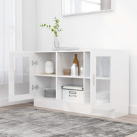Thumbnail for Vitrinenschrank Hochglanz-Weiß 120x30,5x70 cm Holzwerkstoff