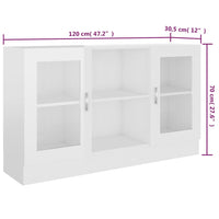 Thumbnail for Vitrinenschrank Hochglanz-Weiß 120x30,5x70 cm Holzwerkstoff