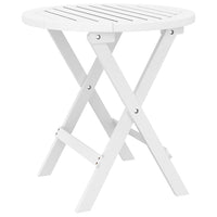 Thumbnail for Gartentisch Klappbar Weiß Ø 46 cm Massivholz Akazie