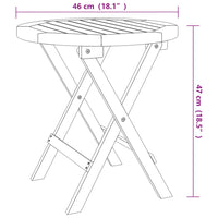 Thumbnail for Gartentisch Klappbar Weiß Ø 46 cm Massivholz Akazie