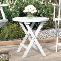 Thumbnail for Gartentisch Klappbar Weiß Ø 46 cm Massivholz Akazie
