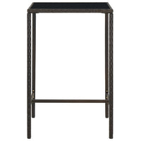 Thumbnail for Garten-Bartisch Braun 70x70x110 cm Poly Rattan und Glas