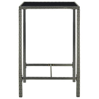 Thumbnail for Garten-Bartisch Grau 70x70x110 cm Poly Rattan und Glas