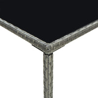 Thumbnail for Garten-Bartisch Grau 70x70x110 cm Poly Rattan und Glas