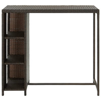 Thumbnail for Bartisch mit Regal Braun 120x60x110 cm Poly Rattan