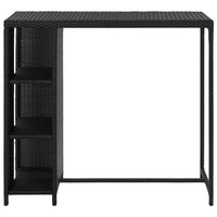 Thumbnail for Bartisch mit Regal Schwarz 120x60x110 cm Poly Rattan