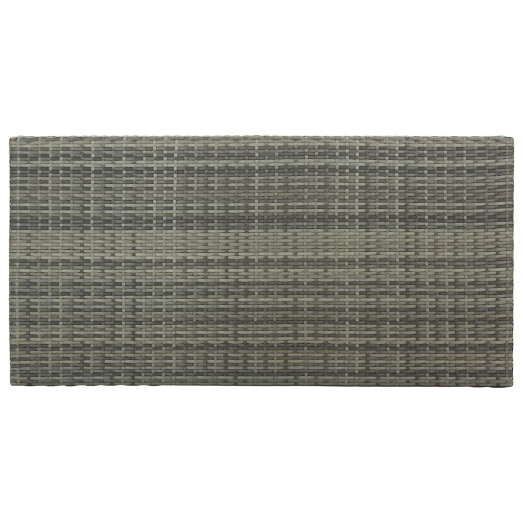 Bartisch mit Regal Grau 120x60x110 cm Poly Rattan