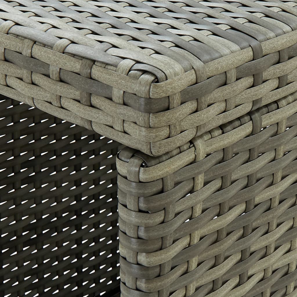 Bartisch mit Regal Grau 120x60x110 cm Poly Rattan