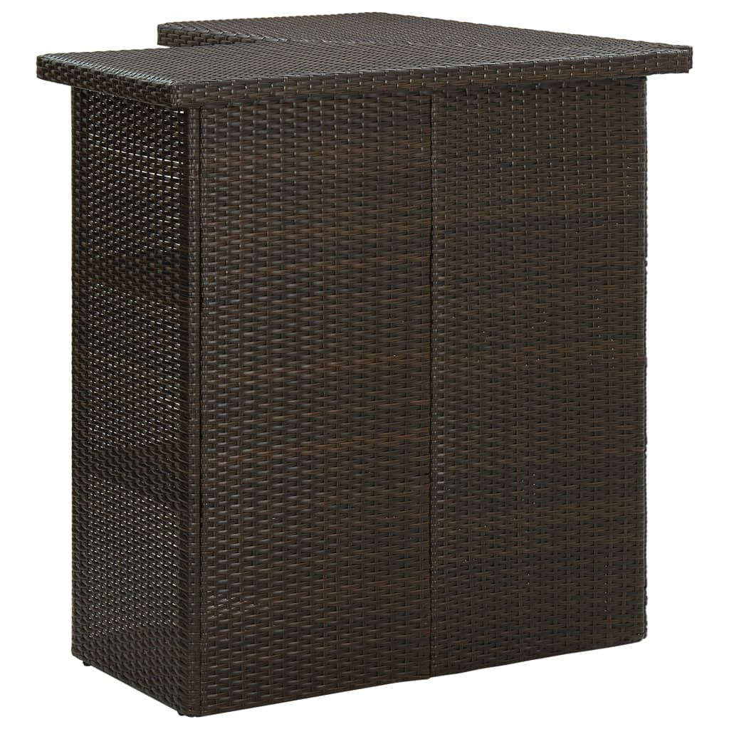 Eck-Bartisch Braun 100x50x105 cm Poly Rattan