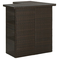 Thumbnail for Eck-Bartisch Braun 100x50x105 cm Poly Rattan