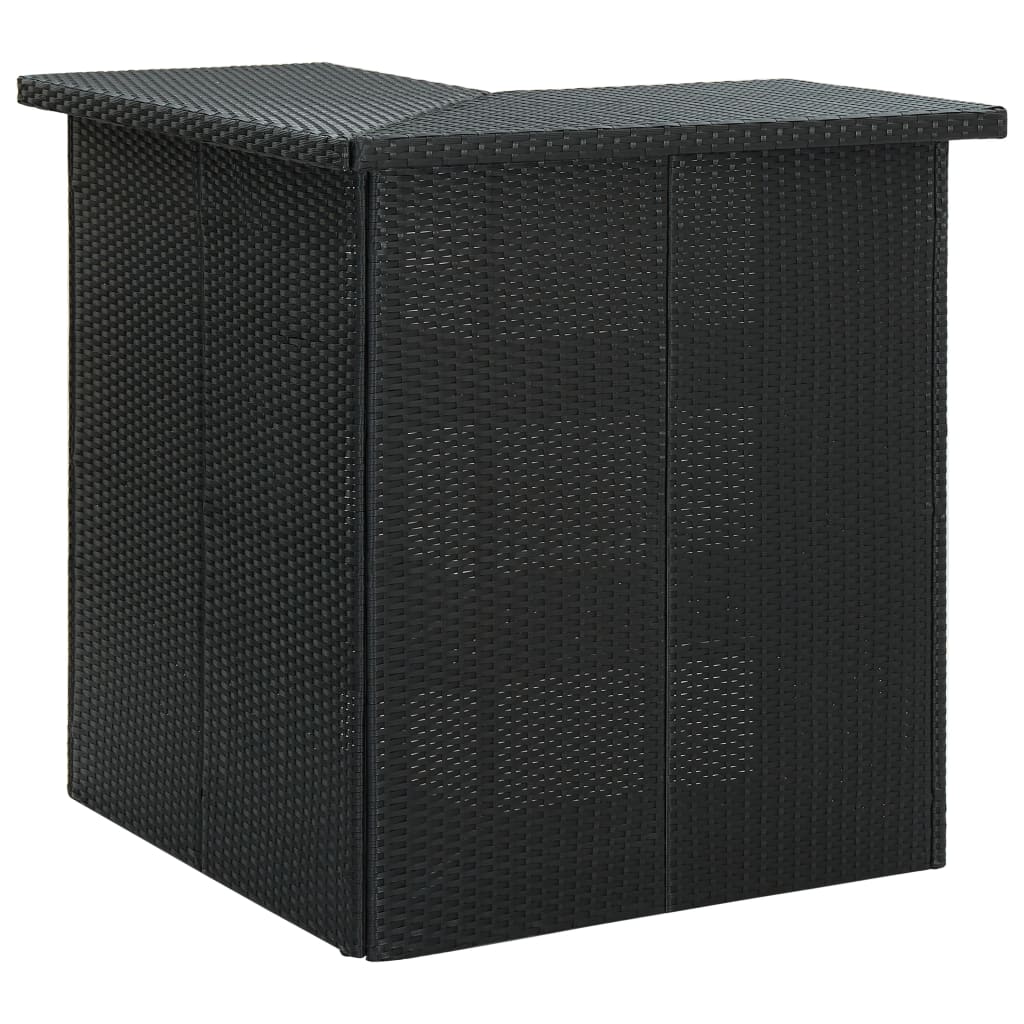 Eck-Bartisch Schwarz 100x50x105 cm Poly Rattan