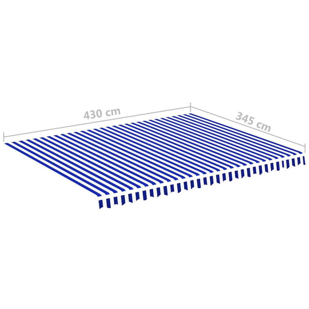 Markisenbespannung Blau und Weiß 4,5x3,5 m