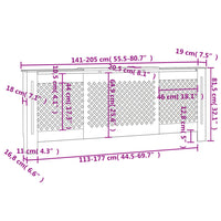 Thumbnail for MDF Heizkörperverkleidung Grau 205 cm