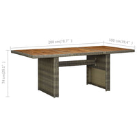 Thumbnail for Gartentisch Braun Poly Rattan und Akazie Massivholz
