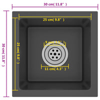 Thumbnail for Handgemachte Einbauspüle Schwarz Edelstahl