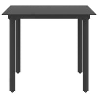 Thumbnail for Garten-Esstisch Schwarz 80x80x74 cm Stahl und Glas