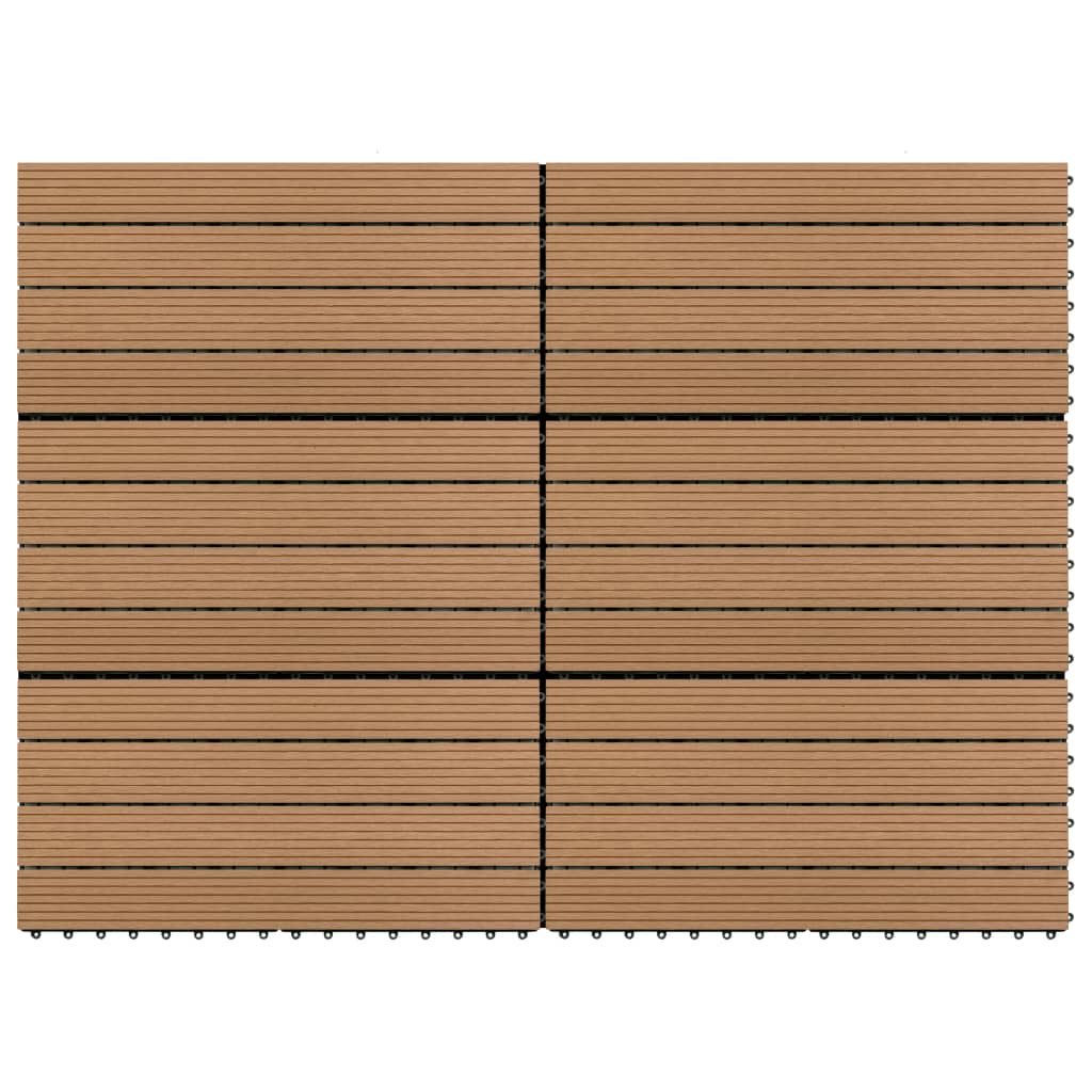 Terrassenfliesen 6 Stk. WPC 60x30 cm 1,08 m² Braun