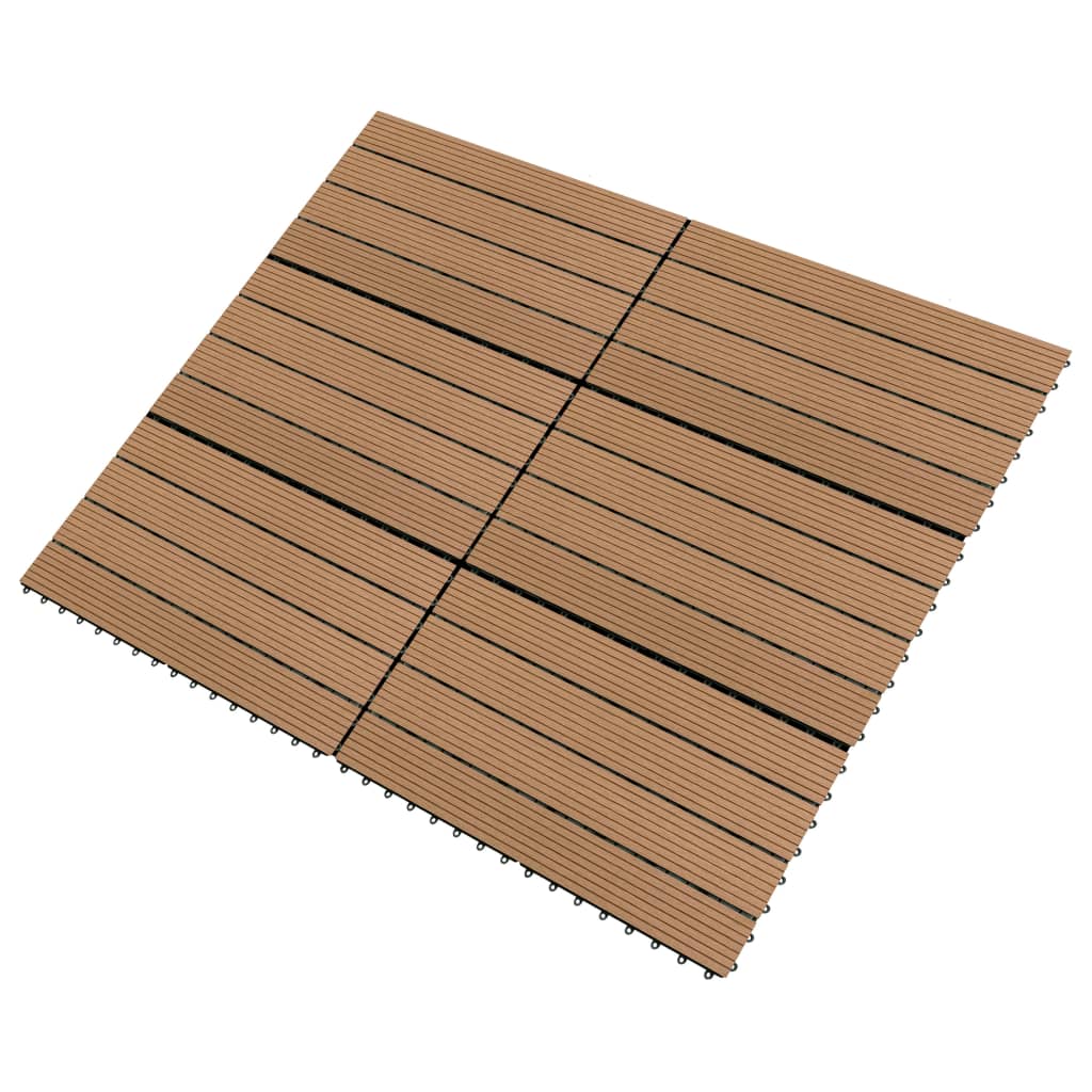 Terrassenfliesen 6 Stk. WPC 60x30 cm 1,08 m² Braun