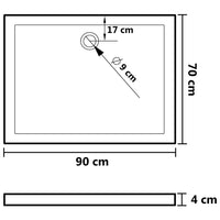 Thumbnail for Duschtasse ABS Rechteckig 70x90 cm