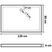 Thumbnail for Duschtasse ABS Rechteckig Weiß 80x120 cm