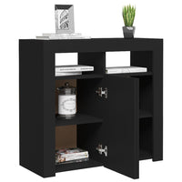 Thumbnail for Sideboard mit LED-Leuchten Schwarz 80x35x75 cm