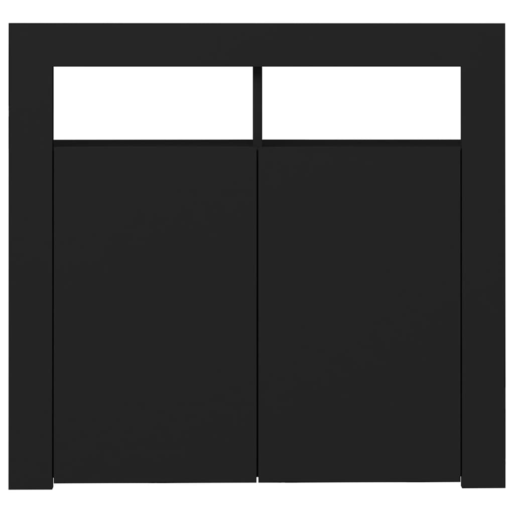 Sideboard mit LED-Leuchten Schwarz 80x35x75 cm