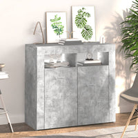 Thumbnail for Sideboard mit LED-Leuchten Betongrau 80x35x75 cm