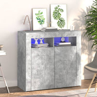 Thumbnail for Sideboard mit LED-Leuchten Betongrau 80x35x75 cm