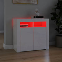 Thumbnail for Sideboard mit LED-Leuchten Hochglanz-Weiß 80x35x75 cm