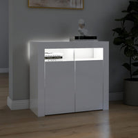 Thumbnail for Sideboard mit LED-Leuchten Hochglanz-Weiß 80x35x75 cm