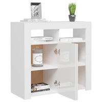 Thumbnail for Sideboard mit LED-Leuchten Hochglanz-Weiß 80x35x75 cm
