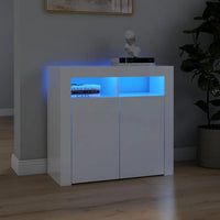 Thumbnail for Sideboard mit LED-Leuchten Hochglanz-Weiß 80x35x75 cm