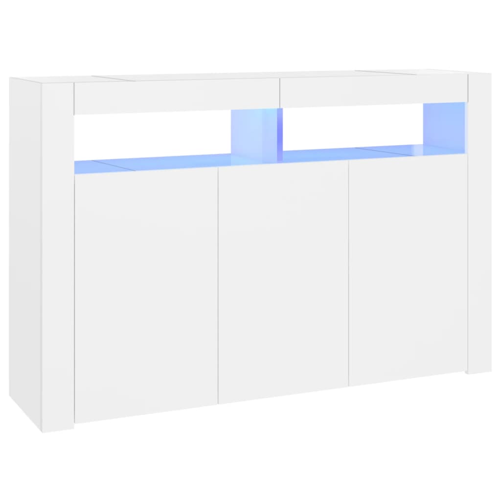 Sideboard mit LED-Leuchten Weiß 115,5x30x75 cm