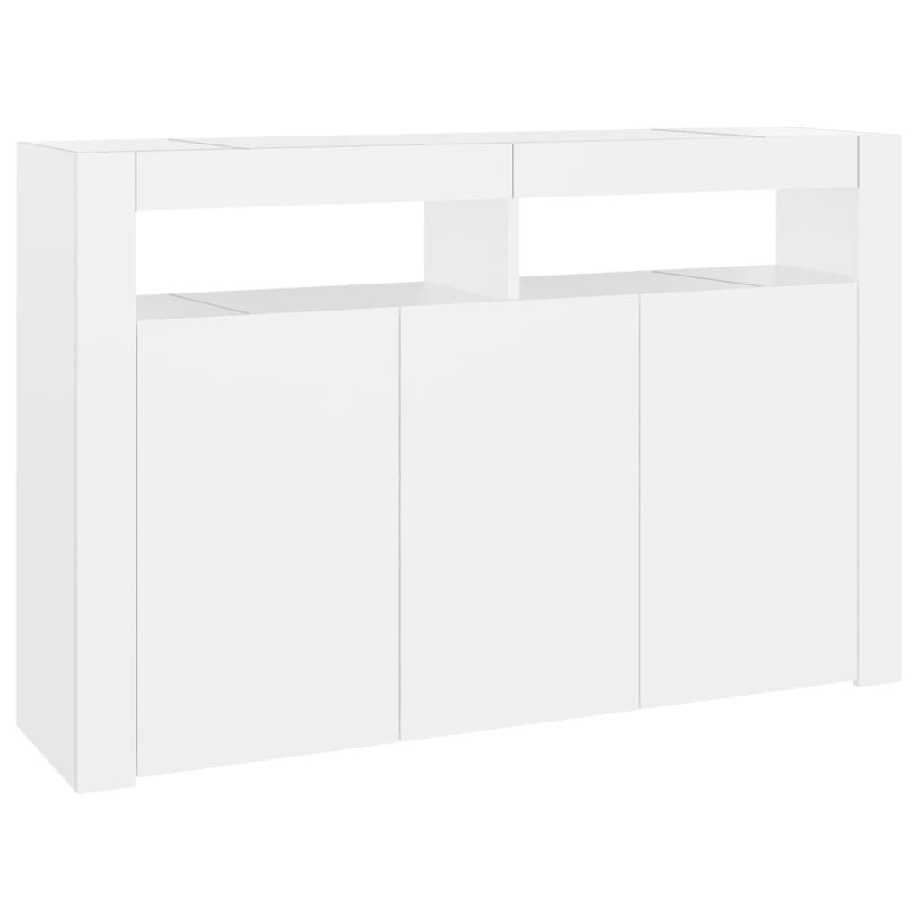 Sideboard mit LED-Leuchten Weiß 115,5x30x75 cm