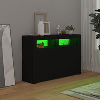Thumbnail for Sideboard mit LED-Leuchten Schwarz 115,5x30x75 cm