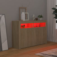 Thumbnail for Sideboard mit LED-Leuchten Sonoma-Eiche 115,5x30x75 cm