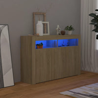 Thumbnail for Sideboard mit LED-Leuchten Sonoma-Eiche 115,5x30x75 cm