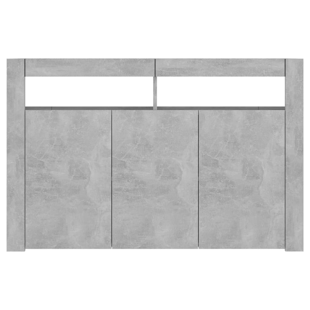 Sideboard mit LED-Leuchten Betongrau 115,5x30x75 cm