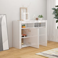 Thumbnail for Sideboard mit LED-Leuchten Hochglanz-Weiß 115,5x30x75 cm