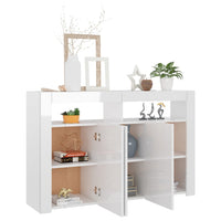 Thumbnail for Sideboard mit LED-Leuchten Hochglanz-Weiß 115,5x30x75 cm