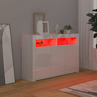 Thumbnail for Sideboard mit LED-Leuchten Hochglanz-Weiß 115,5x30x75 cm