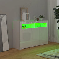 Thumbnail for Sideboard mit LED-Leuchten Hochglanz-Weiß 115,5x30x75 cm