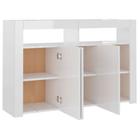Thumbnail for Sideboard mit LED-Leuchten Hochglanz-Weiß 115,5x30x75 cm