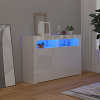 Thumbnail for Sideboard mit LED-Leuchten Hochglanz-Weiß 115,5x30x75 cm
